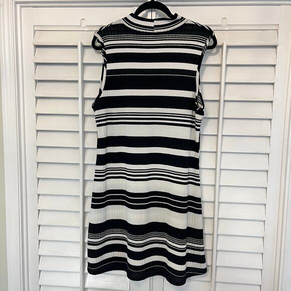 Ellen Weaver‎ Black and White Stripe Mock Neck Dress Size XL - Picture 2 of 5